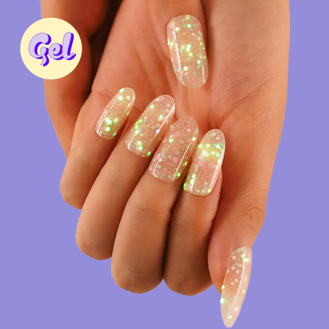 Glow Glitter Gel Nail wraps - 20 wraps