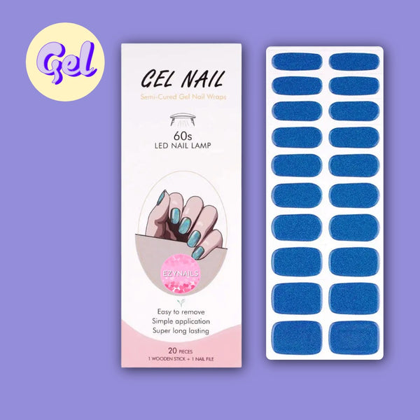 Glitter Blue Gel Nailwraps