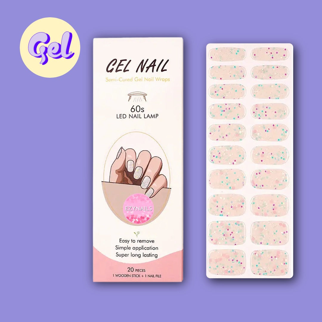 Glow Glitter Gel Nail wraps - 20 wraps