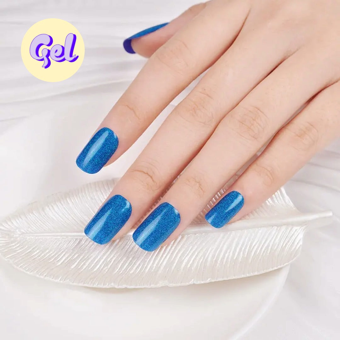 Glitter Blue Gel Nailwraps