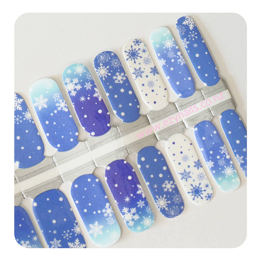 Frosty Snowflake Lagoon Nailwrap Set