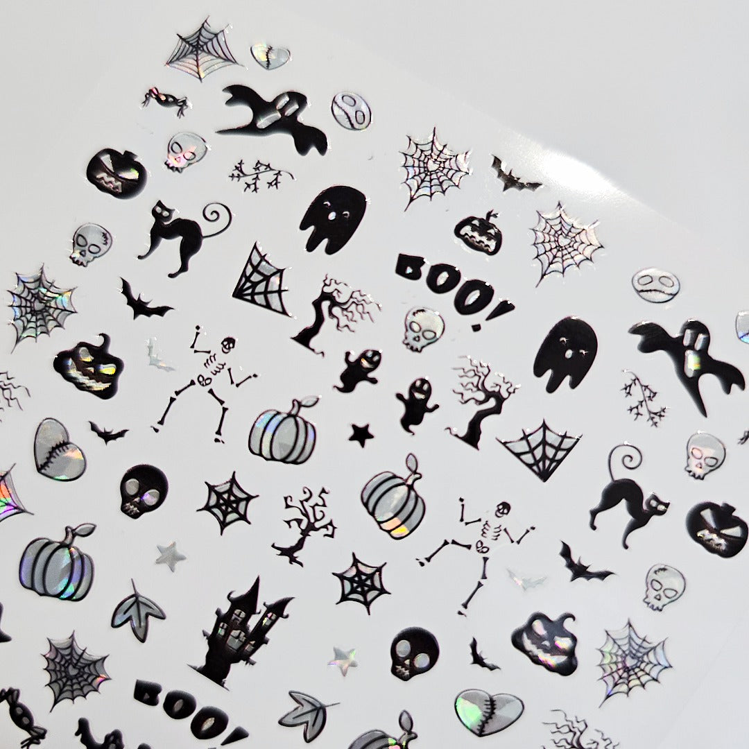 Halloween 3D Nail Stickers – Ghosts, Pumpkins & Spooky DIY Designs