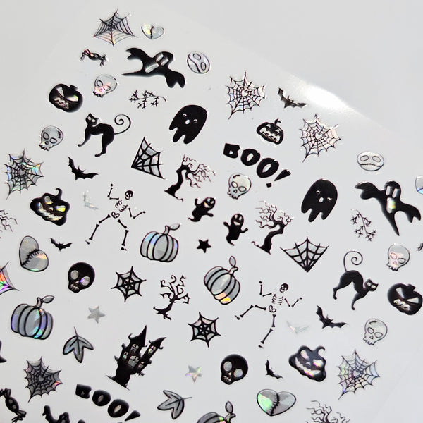 Halloween 3D Nail Stickers – Ghosts, Pumpkins & Spooky DIY Designs