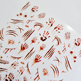 Bloody Horror Nail Stickers – Halloween Handprints & Scratch Marks