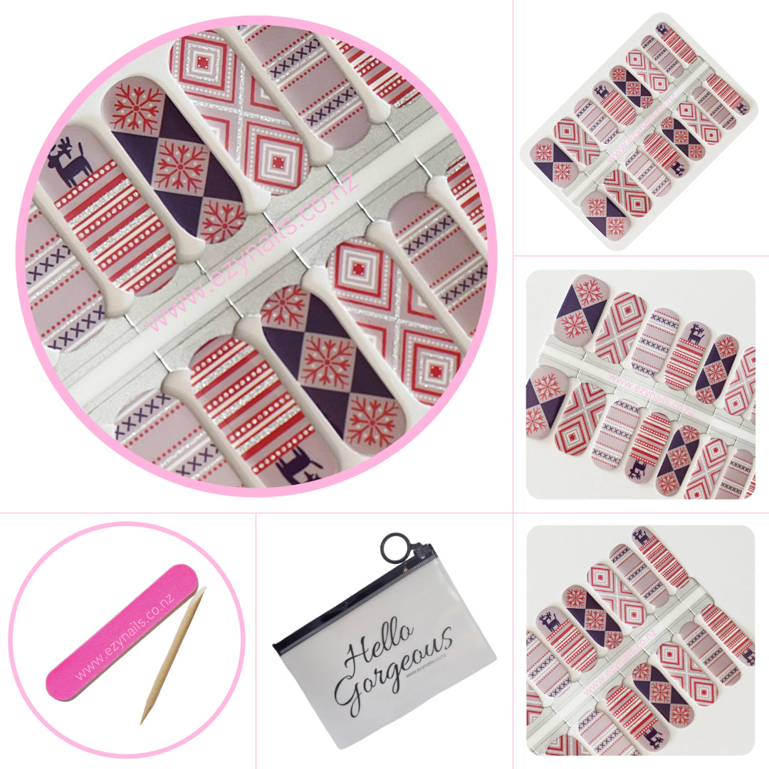 Nordic Nights Holiday Nail Wraps Christmas