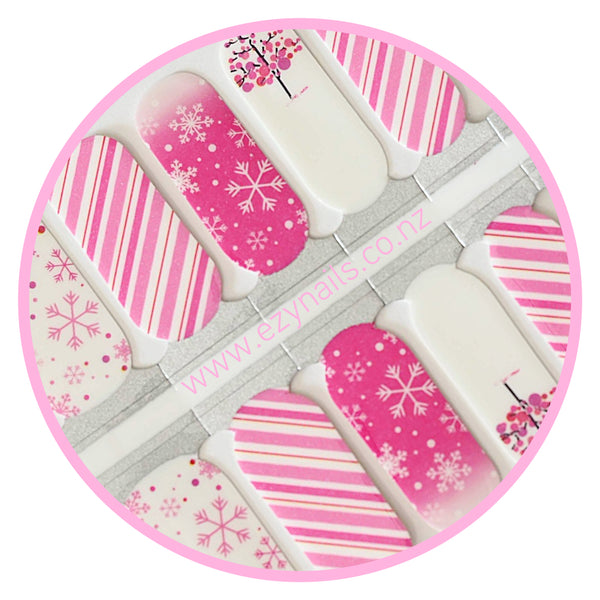Pink Pohutukawa Festive Flair Christmas NailWraps