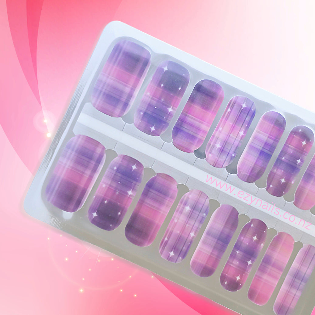 Stargazer Slumber Nailwraps – Pink & Purple Dreamscape