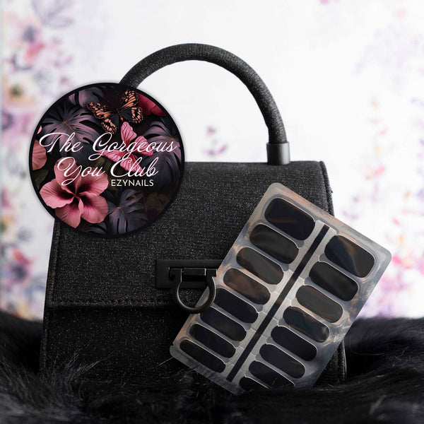 EzyNails Nail Polish Nail Wraps Midnight Mystique Black Nailwraps All Nailwraps