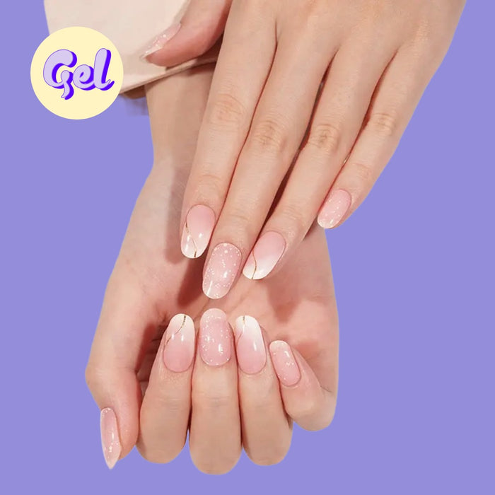 Blush Sparkle Swirl Gel Nail Wraps