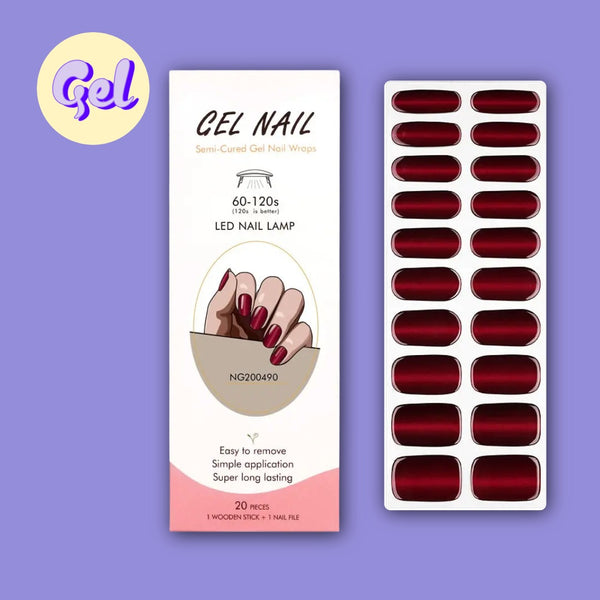 Scarlet Cat-Eye Gel Nailwraps - 20 wraps