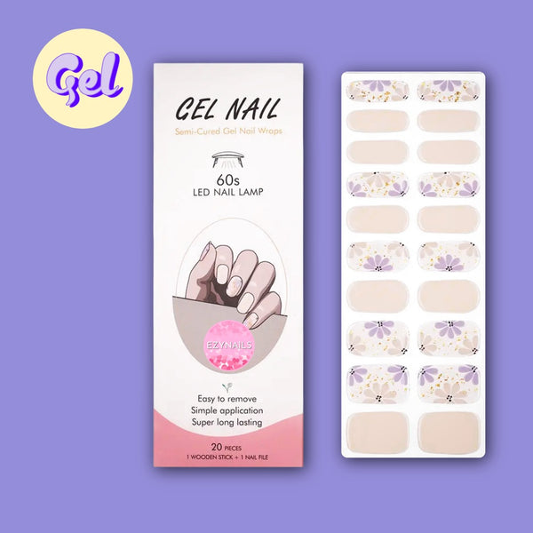 Golden Bloom Transparent Gel Nailwraps - 20 wraps