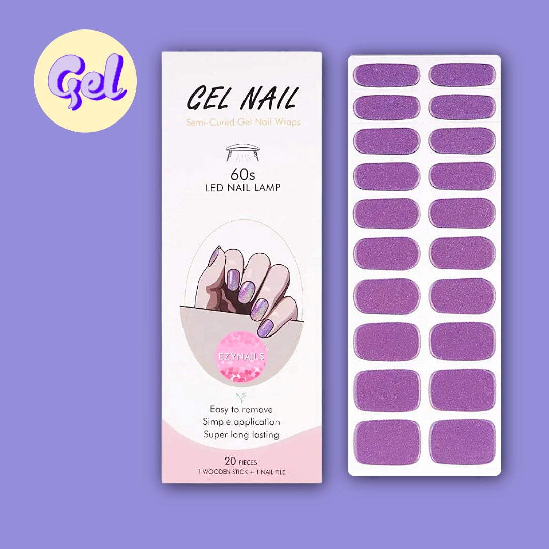 Holographic Purple Glitter Gel Nailwraps