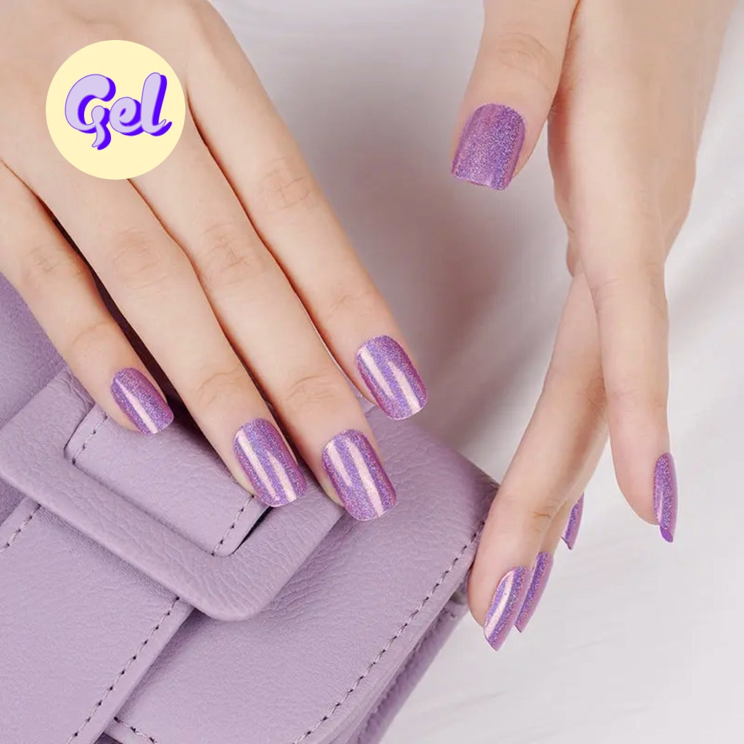 Holographic Purple Glitter Gel Nailwraps