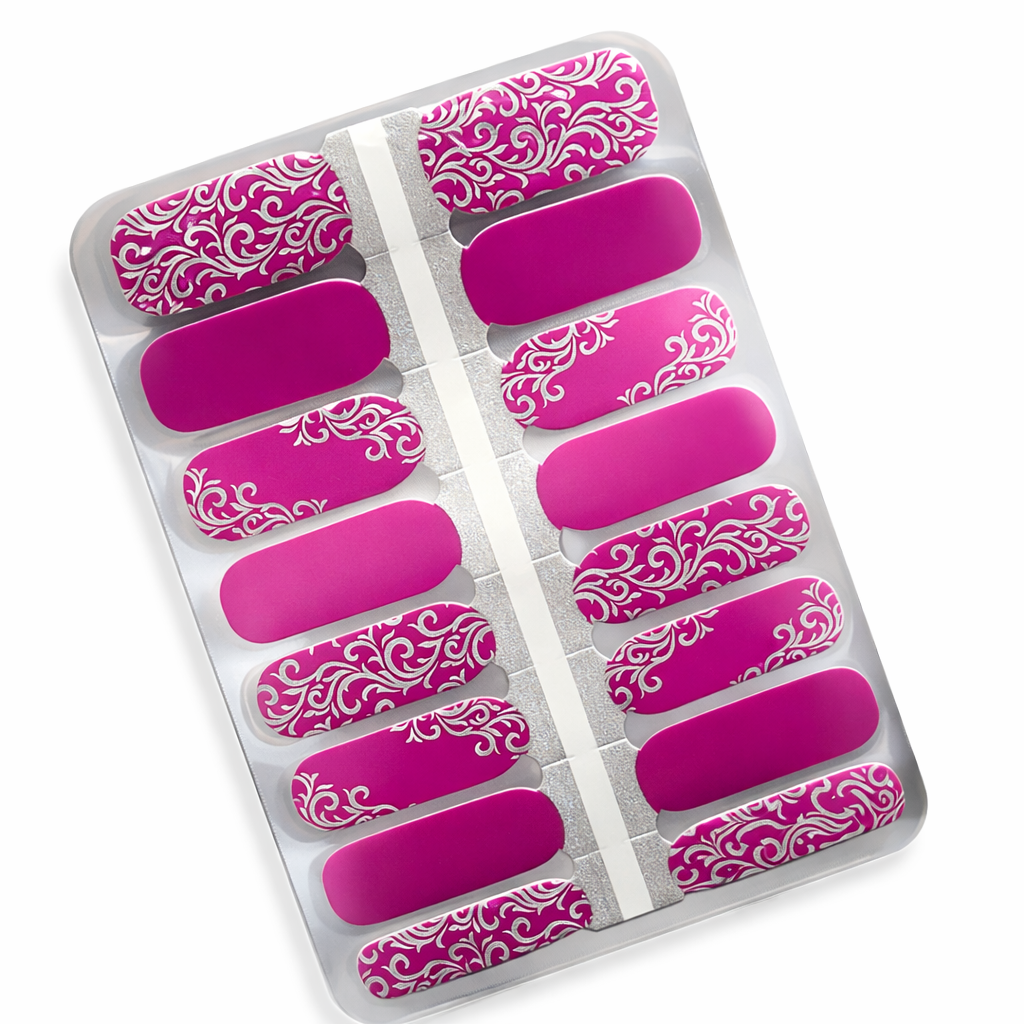 Magnificent Lace & Magenta Nail Wraps