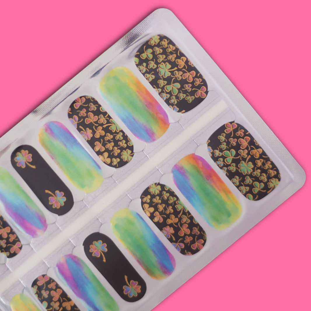 Lucky Rainbow Shamrock Nail Wraps by EZYNails