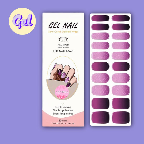 Sparkling Purple Gradient Gel Nailwraps