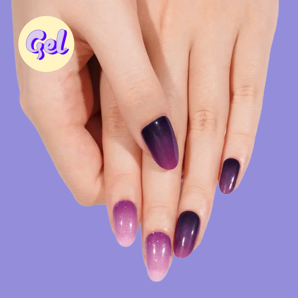 Sparkling Purple Gradient Gel Nail Wraps