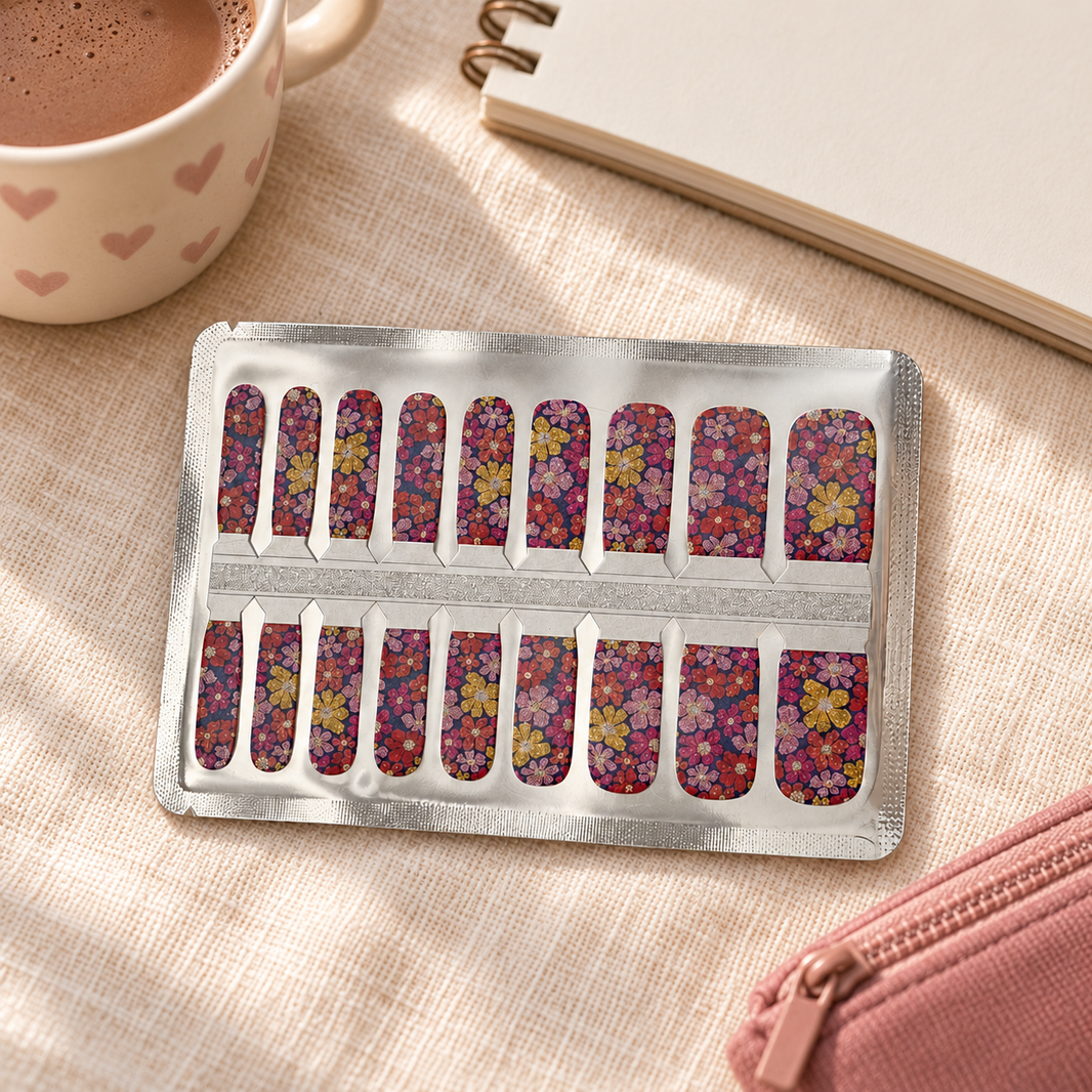 Kids Berry Floral Nail Wraps