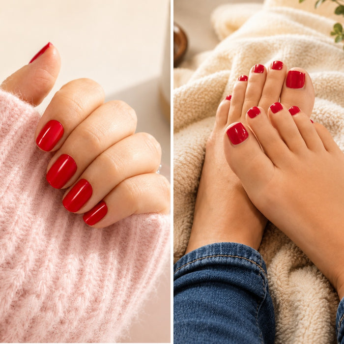 Scarlet Confidence Mani-Pedi Gel Nail Wrap Set