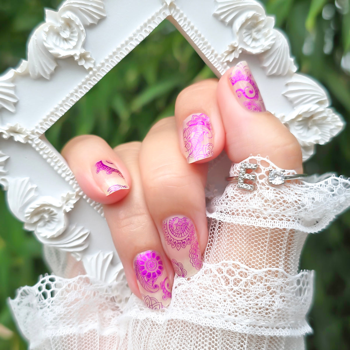 Lavender Lace Dream Nailwraps | Purple Floral Nail Art Stickers