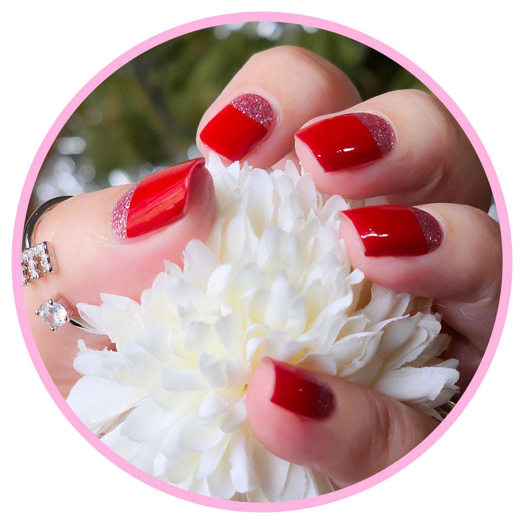 EzyNails Nail Polish Nail Wraps Sparkle Scarlet Nailwraps – Glitter with a Glam Twist! All Nailwraps