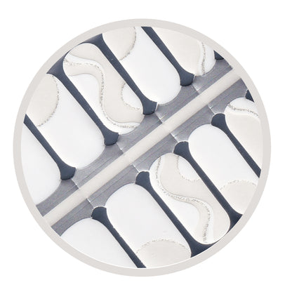 White Silver Swirl Nailwrap Set of 16