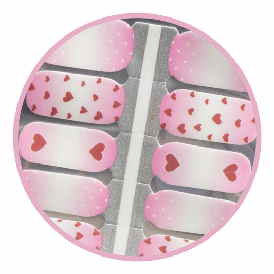 Pink Hearts and Polka Dot Nailwrap Set