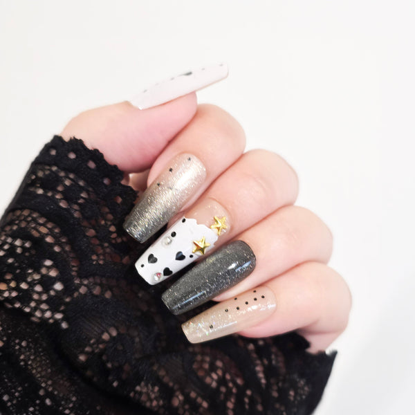 Quick Glam – Starry Heart Press On Nails (24 Pack)