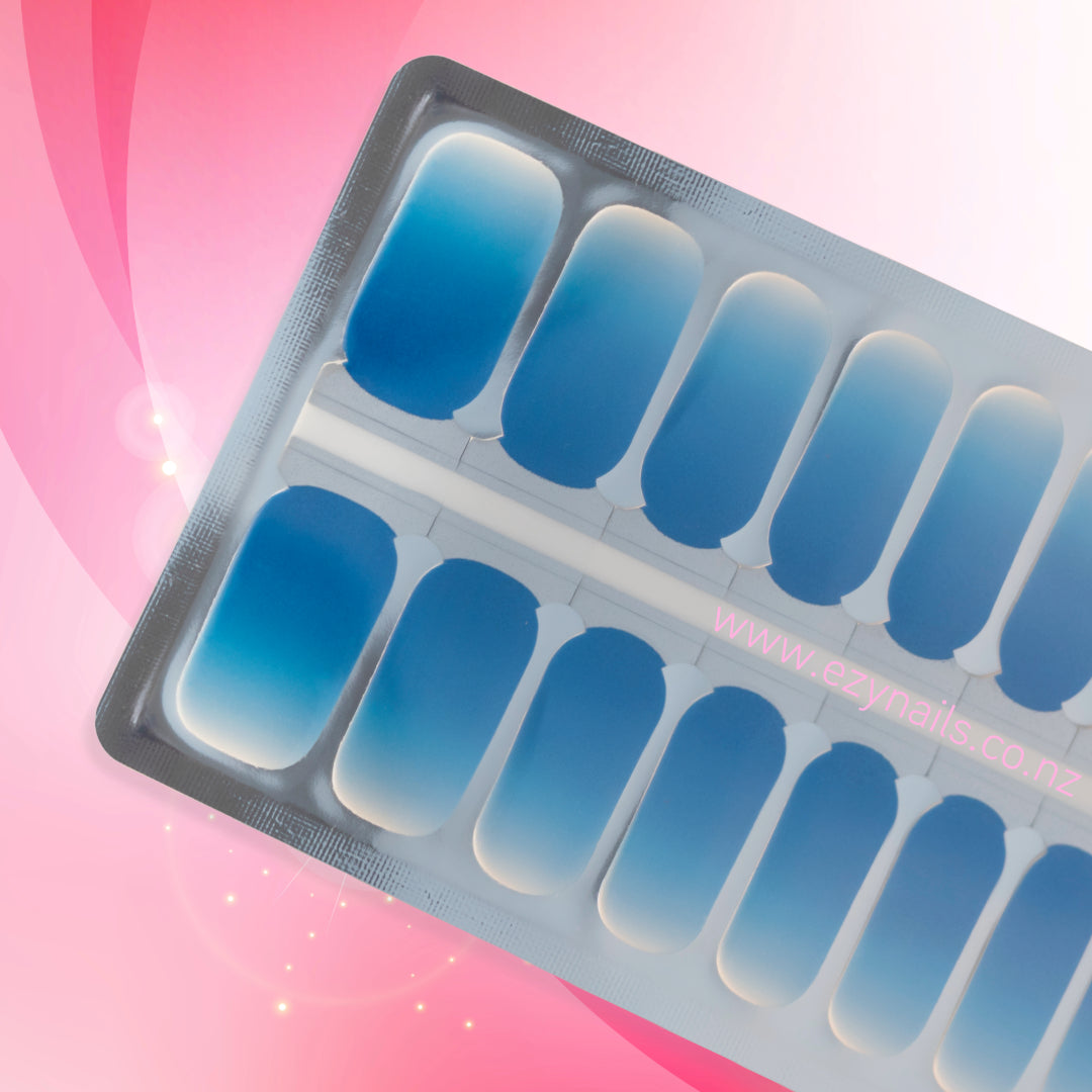Blue Crush Ombre Nail Wraps – Peel & Stick Gradient Nails