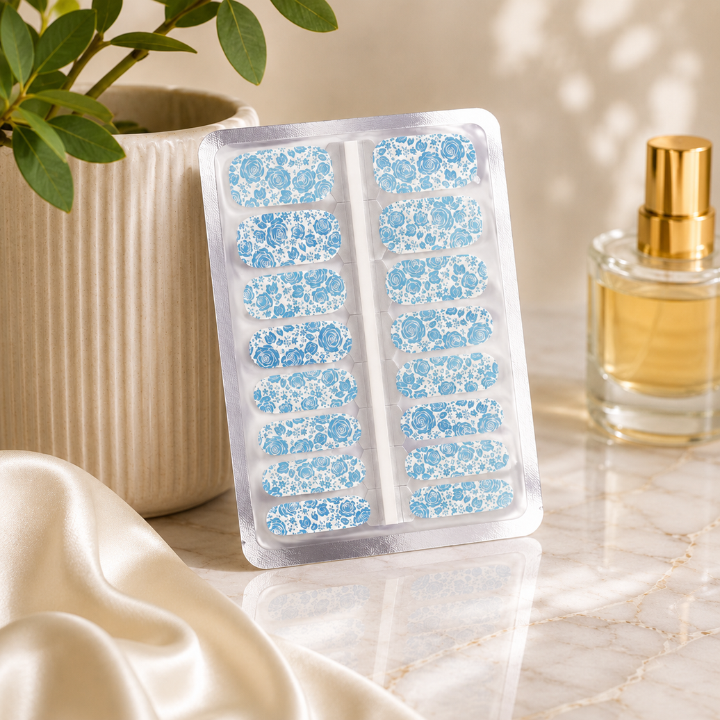 Blue Floral Nail Wraps | Bluebell Nail Wraps
