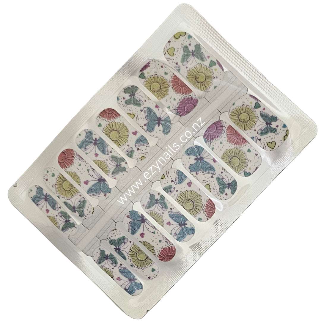 EzyNails Nail Polish NailWraps Butterfly Bloom Delight Nailwraps All Nailwraps