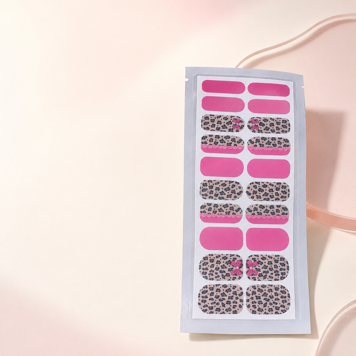 Wild Pink Leopard Nail Wraps – EzyNails nail wraps, NZ
