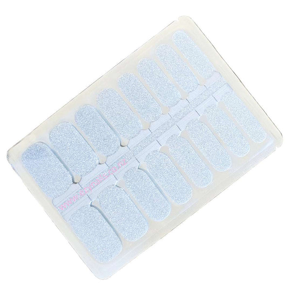 Glitter Frost Nailwraps – Icy Silver Sparkle Finish