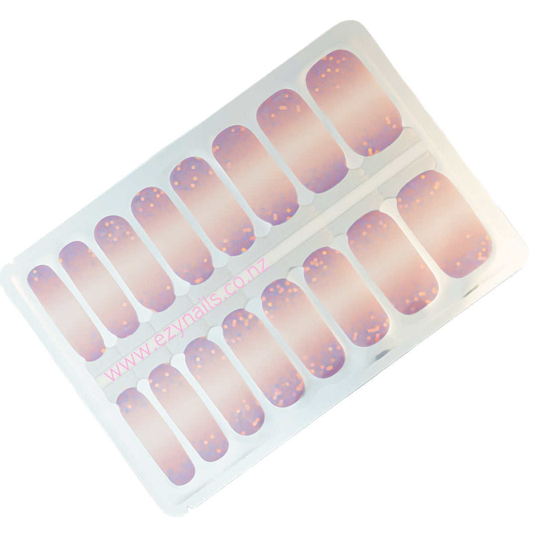 Rose Gold Glow Nailwraps, Soft Sparkle, Big Impact
