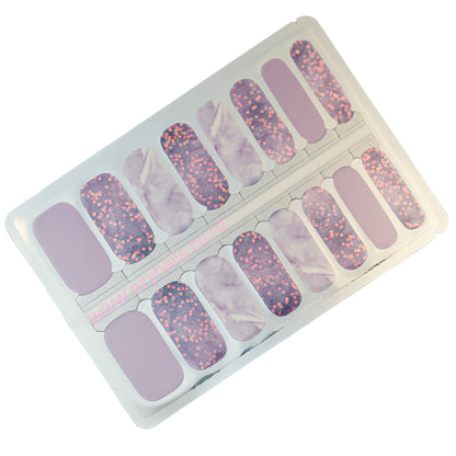 Amethyst Spark Nailwraps, Marble, Glitter & Pure Magic