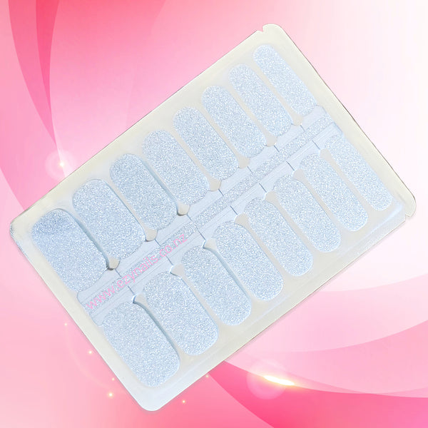 Glitter Frost Nailwraps – Icy Silver Sparkle Finish