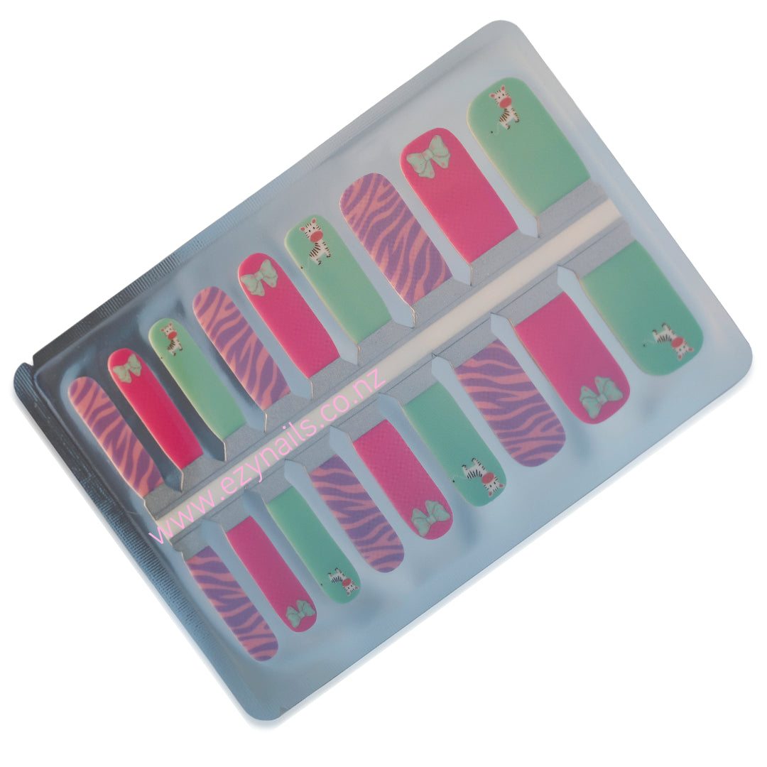 Kids Zebra Cutie Nailwraps