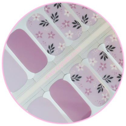 Lilac Bloom Nailwraps, Soft Florals & Elegant Pinks