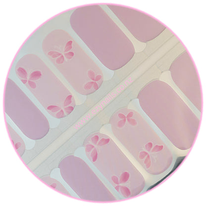 Blush & Butterfly Nailwraps, Soft, Sweet, Stunning