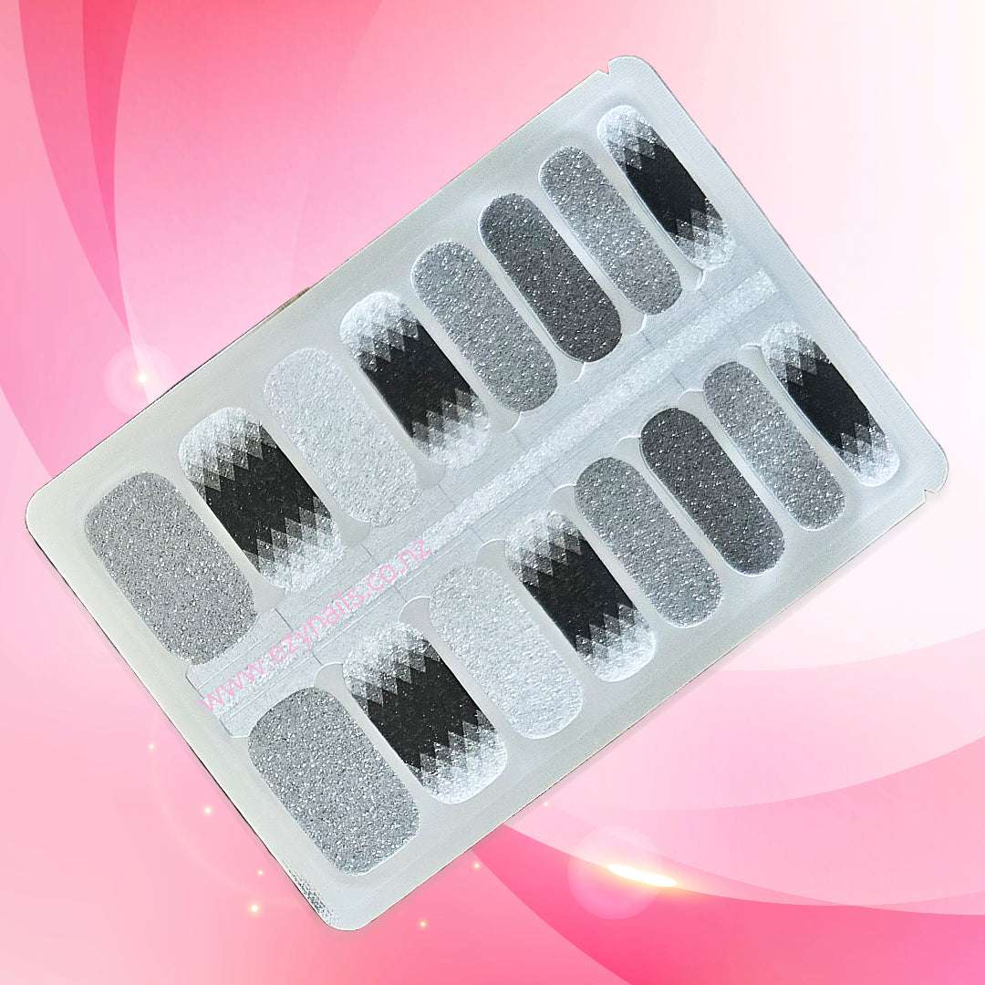 EzyNails Nail Polish NailWraps Black and Silver Gradient Nailwraps Diamond Glitter Fade All New Nailwrap Arrivals NZ | Fresh Designs Weekly – EZY Nails