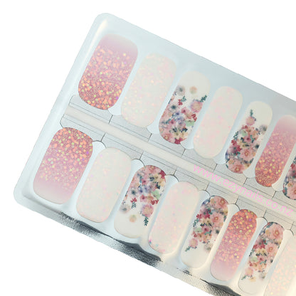 Bloom & Blush Nailwraps, A Floral Fantasy with a Hint of Sparkle