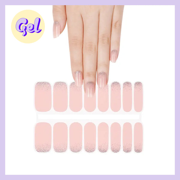 Ombre Glitter Gel Nailwraps – Blush Pink Gradient Nail Stickers