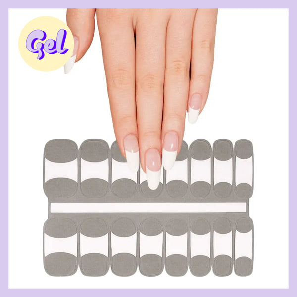 French Gel Nailwraps – Classic White Tip Nail Stickers for LED Curing