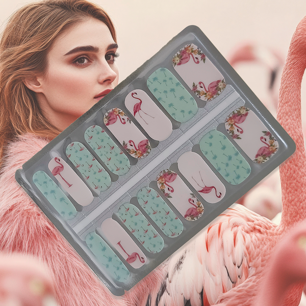 Flamingo Fizz – Tropical Pink & Mint Nailwraps
