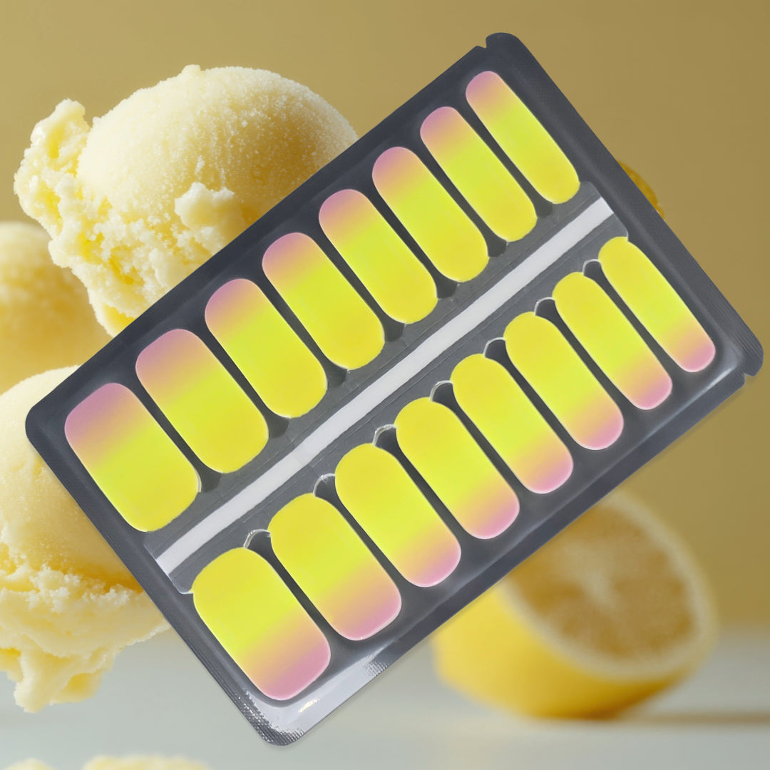Lemon Sorbet Sunset Nailwraps – Yellow to Pink Ombre Nails