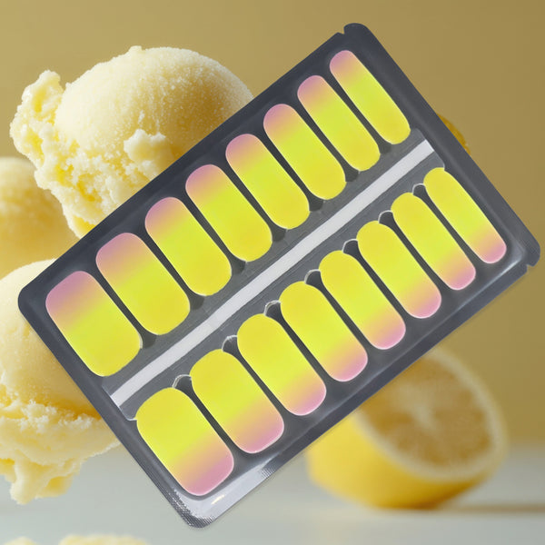 Lemon Sorbet Sunset Nailwraps – Yellow to Pink Ombre Nails