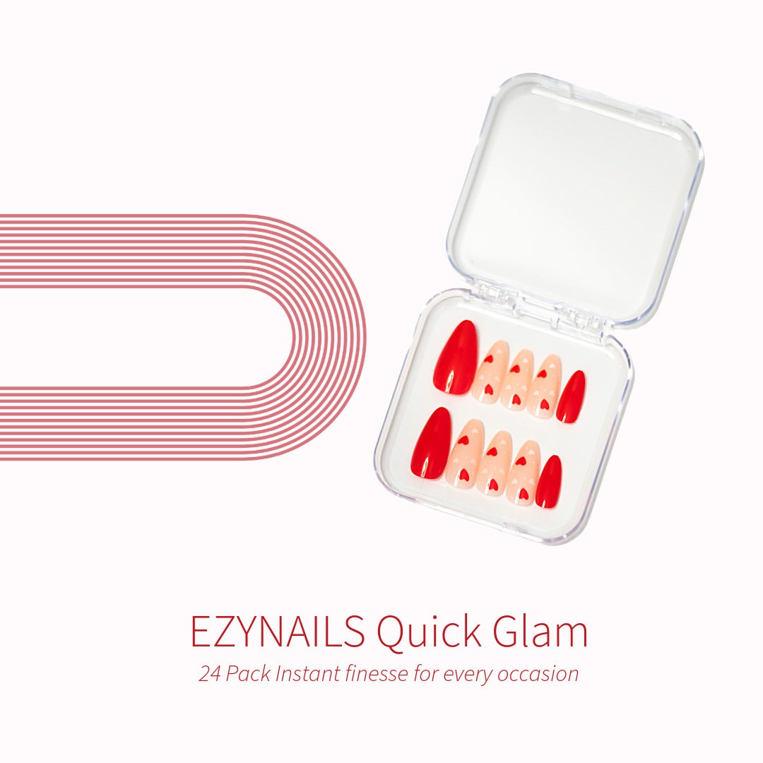Quick Glam – Red Heart Press On Nails (24 Pack)