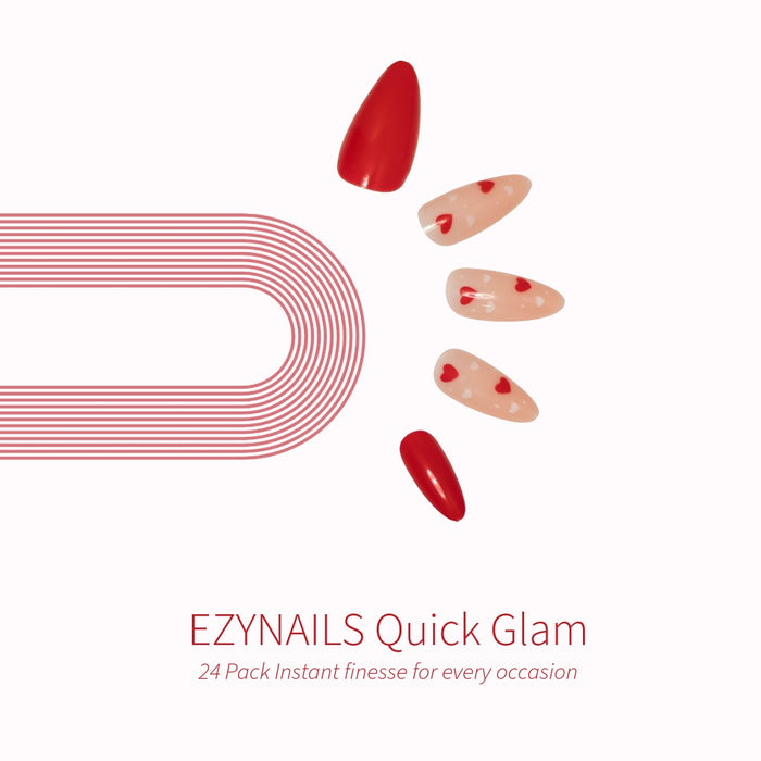 Quick Glam Red Heart Press-On Nails