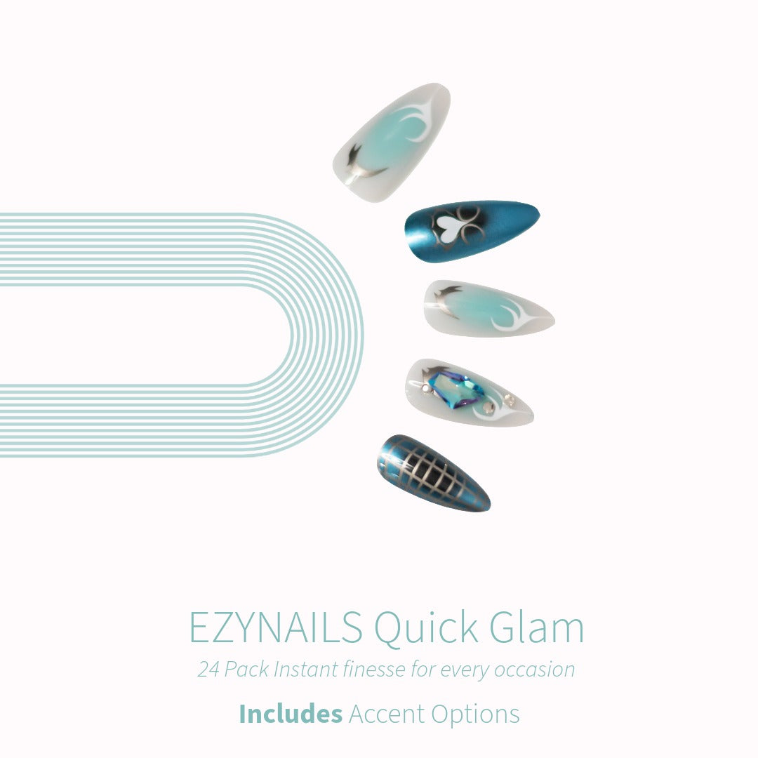 Quick Glam Teal Luxe Press-On Nails