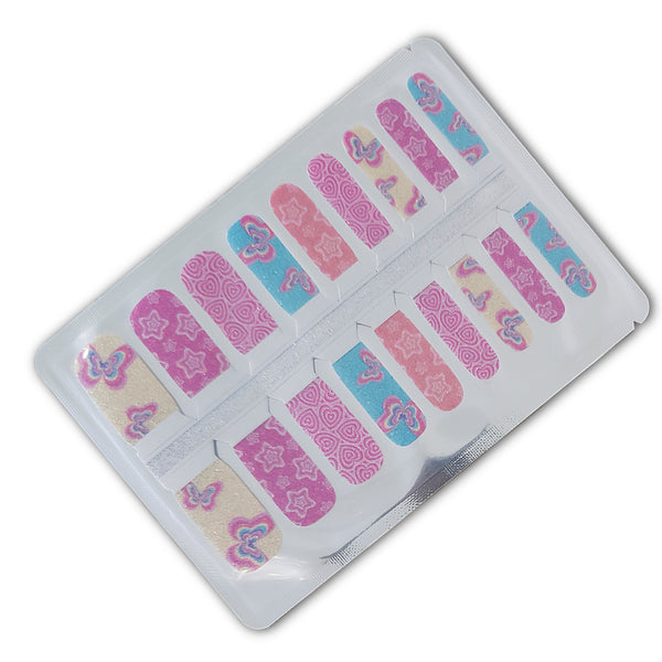 Kids Butterfly Kisses – Pastel Nail Polish Nailwraps